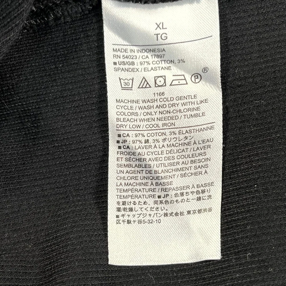 Banana Republic T Shirt Mens XL Black Cotton Stretch Crew Neck Ribbed Casual